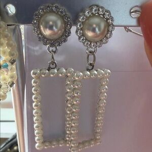 Elegant Pearl and Crystal Drop Earrings